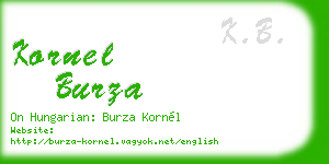 kornel burza business card